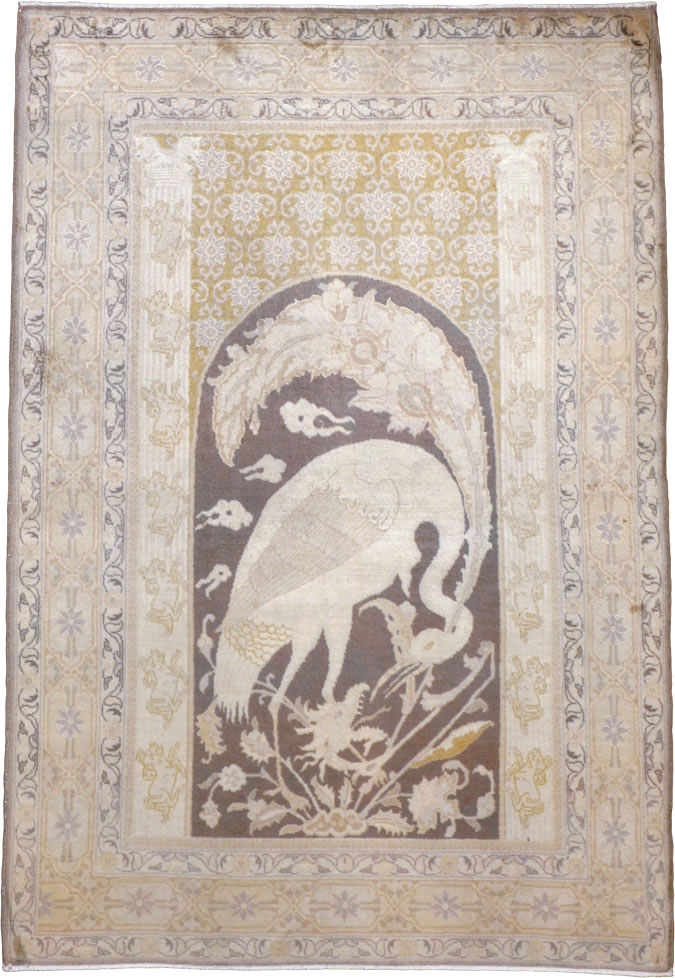 Antique Persian Tabriz Pictorial Rug, No.11823 - Gsblank