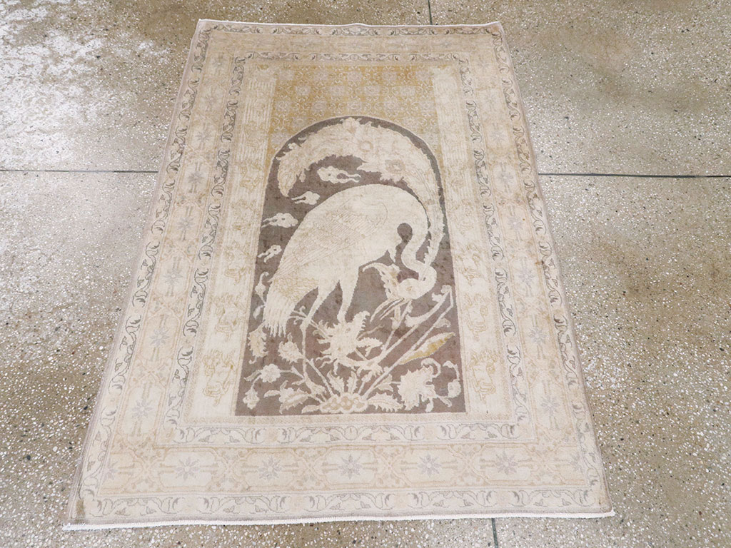 Antique Persian Tabriz Pictorial Rug, No.11823 - Gsblank