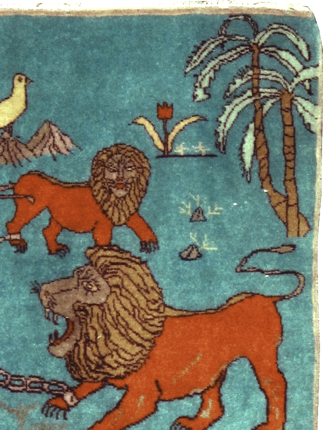 Antique Persian Tabriz Pictorial Rug, No.11827 - Gsblank