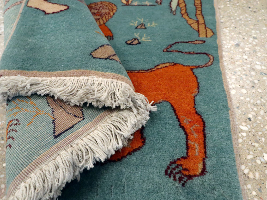 Antique Persian Tabriz Pictorial Rug, No.11827 - Gsblank