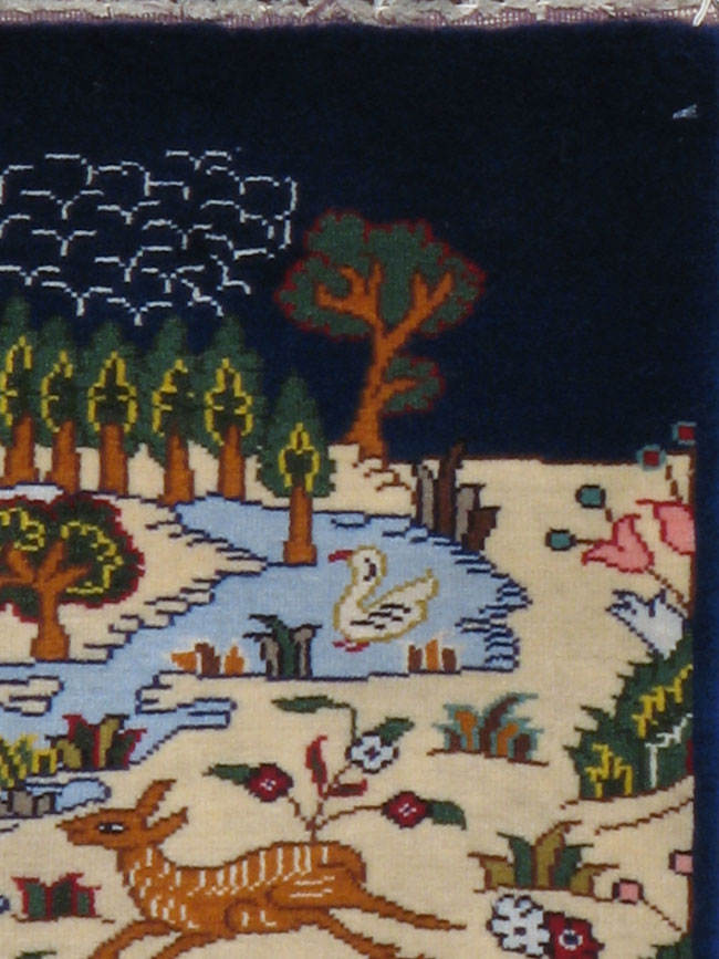 Vintage Persian Tabriz Pictorial Rug, No.11828 - Gsblank