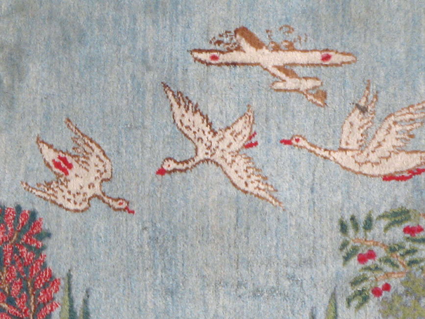 Vintage Persian Tabriz Pictorial Rug, No.11830 - Gsblank