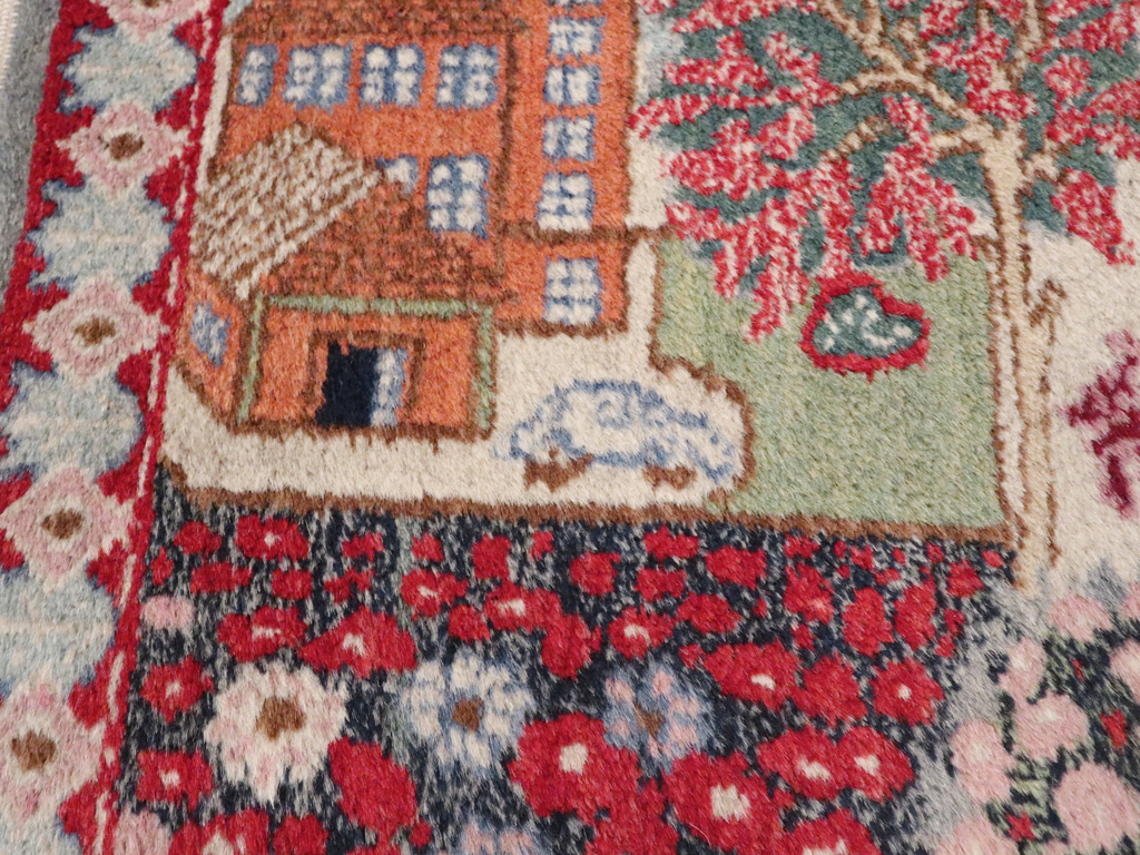 Vintage Persian Tabriz Pictorial Rug, No.11830 - Gsblank