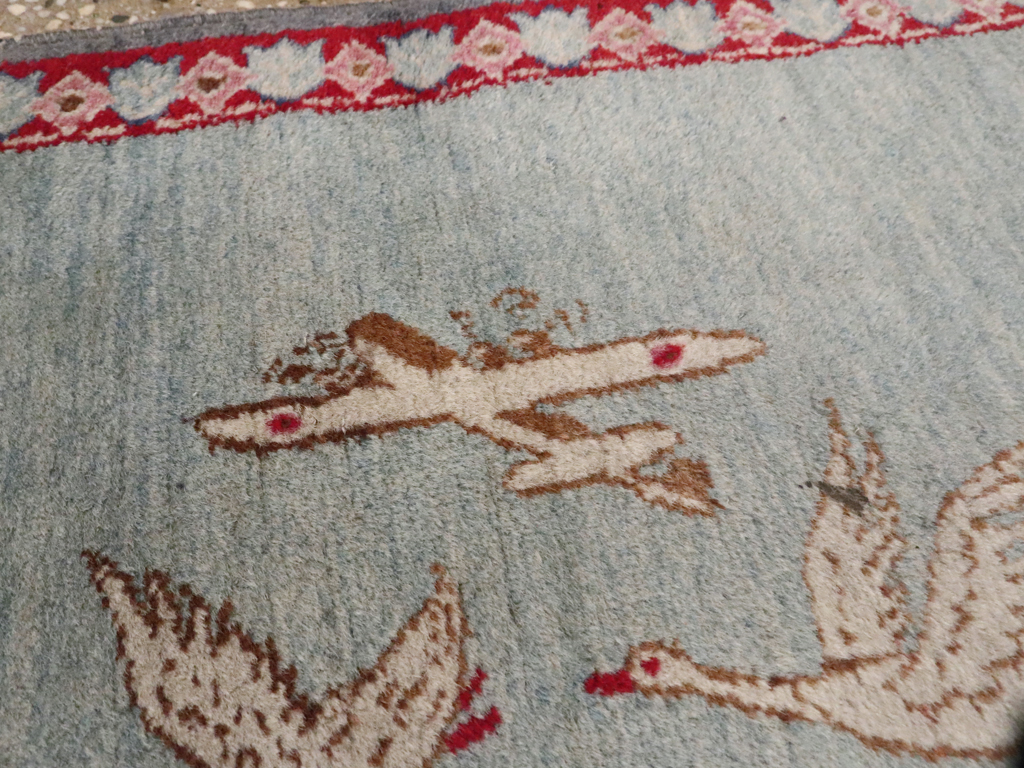 Vintage Persian Tabriz Pictorial Rug, No.11830 - Gsblank