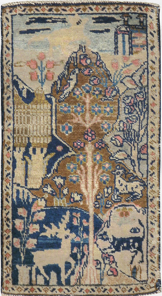 Vintage Persian Tabriz Pictorial Rug (Pair: 1 of 2), No.11831 - Gsblank