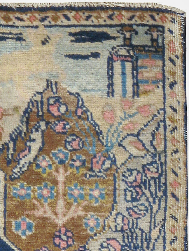 Vintage Persian Tabriz Pictorial Rug (Pair: 1 of 2), No.11831 - Gsblank