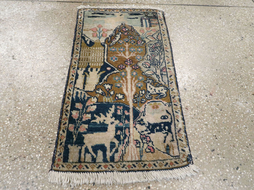 Vintage Persian Tabriz Pictorial Rug (Pair: 1 of 2), No.11831 - Gsblank
