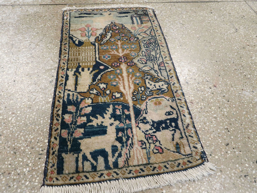 Vintage Persian Tabriz Pictorial Rug (Pair: 1 of 2), No.11831 - Gsblank