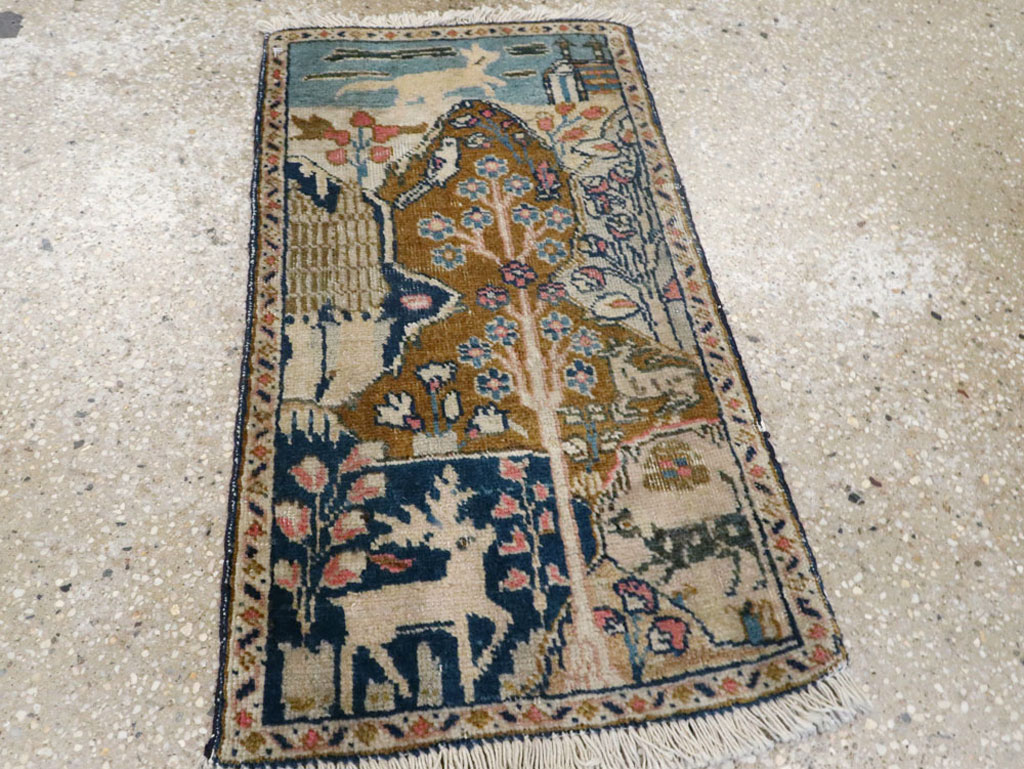 Vintage Persian Tabriz Pictorial Rug (Pair: 2 of 2), No.11832 - Gsblank