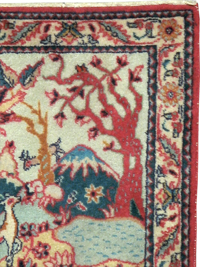 Vintage Persian Tabriz Pictorial Rug (Pair: 1 of 2), No.11834 - Gsblank