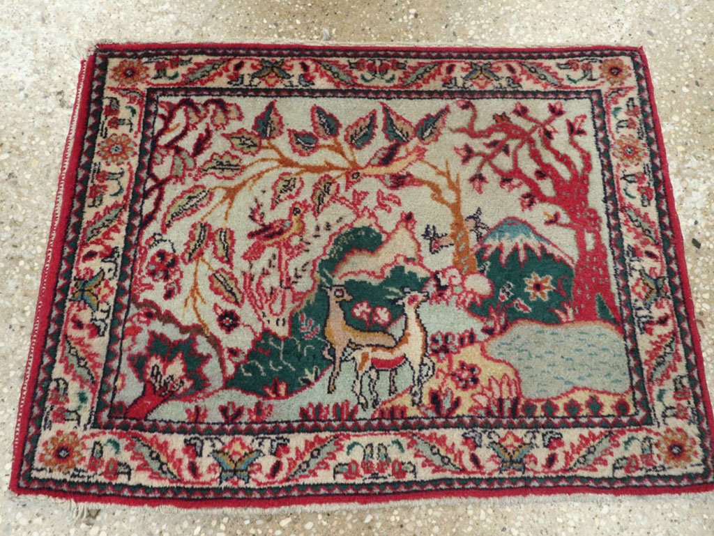 Vintage Persian Tabriz Pictorial Rug (Pair: 1 of 2), No.11834 - Gsblank