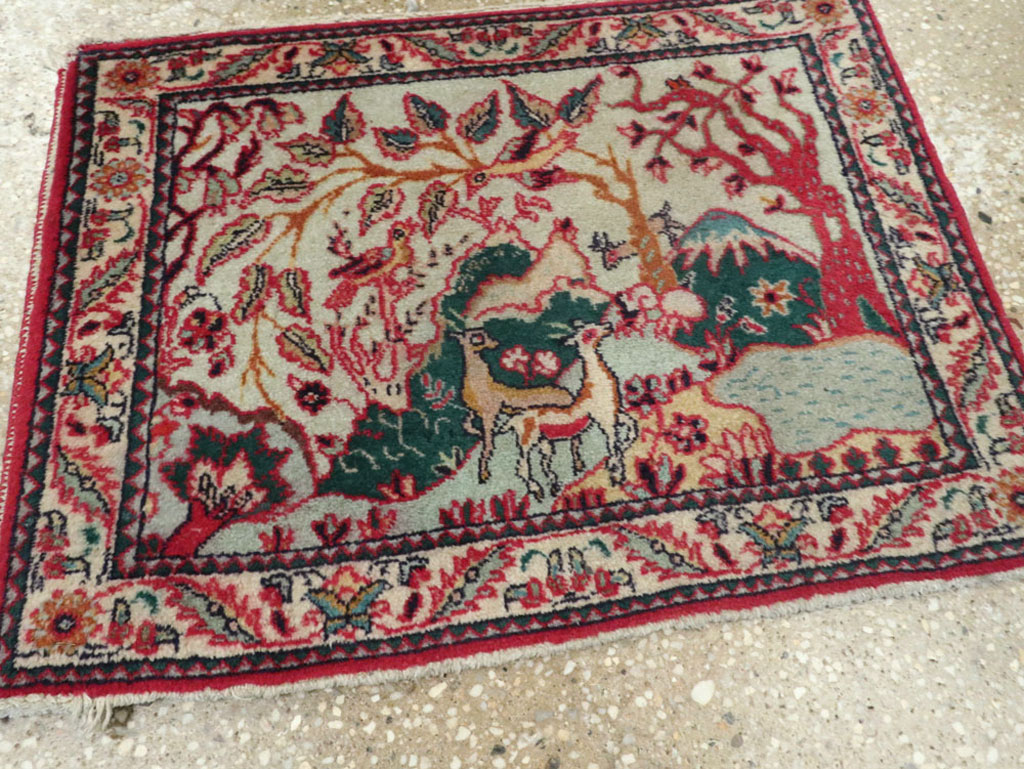 Vintage Persian Tabriz Pictorial Rug (Pair: 1 of 2), No.11834 - Gsblank