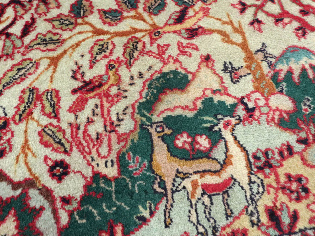 Vintage Persian Tabriz Pictorial Rug (Pair: 1 of 2), No.11834 - Gsblank