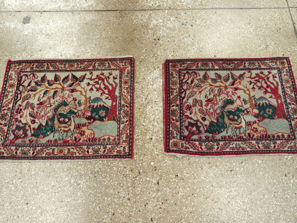 Vintage Persian Tabriz Pictorial Rug (Pair: 1 of 2), No.11834 - Gsblank