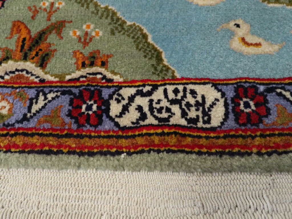 Vintage Persian Tabriz Pictorial Rug, No.11836 - Gsblank