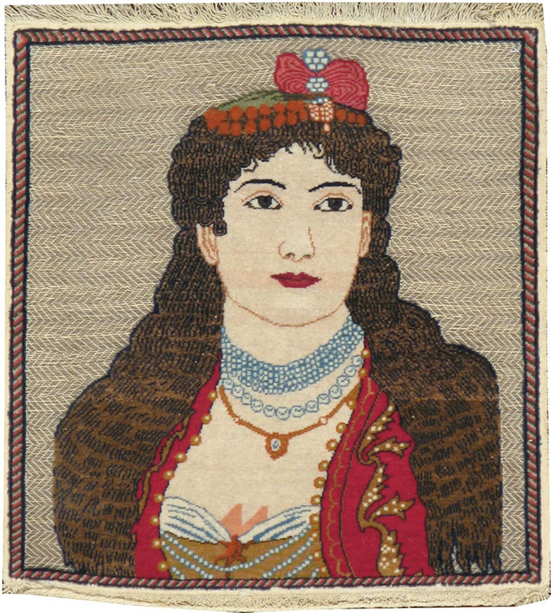 Vintage Persian Tabriz Pictorial Rug, No.11838 - Gsblank