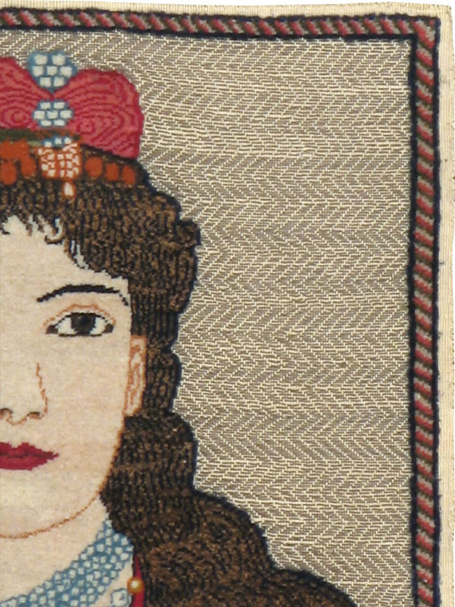 Vintage Persian Tabriz Pictorial Rug, No.11838 - Gsblank