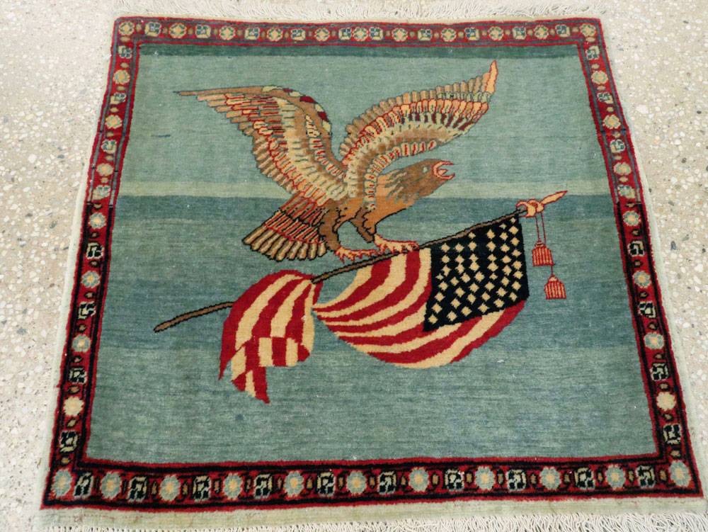 Antique Persian Tabriz Flag Pictorial Rug (Pair: 1 of 2), No.11839 - Gsblank