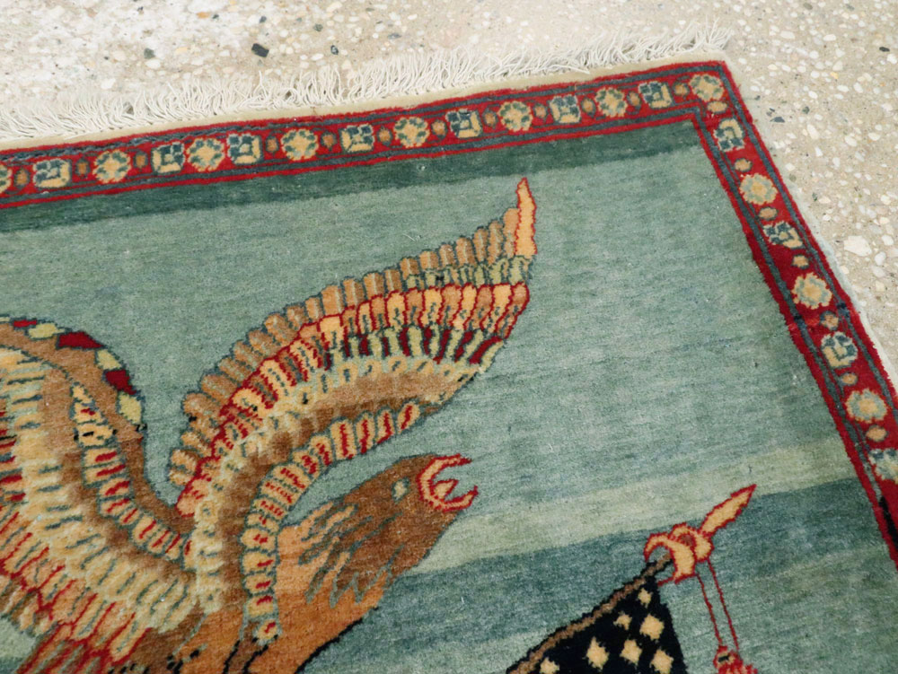 Antique Persian Tabriz Flag Pictorial Rug (Pair: 1 of 2), No.11839 - Gsblank