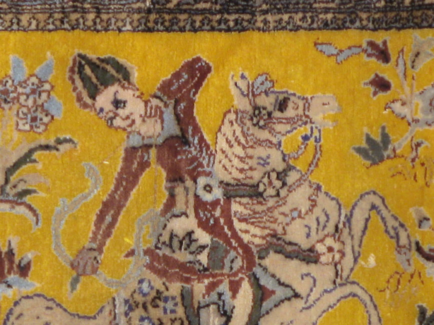 Antique Persian Tabriz Pictorial Rug, No.11841 - Gsblank