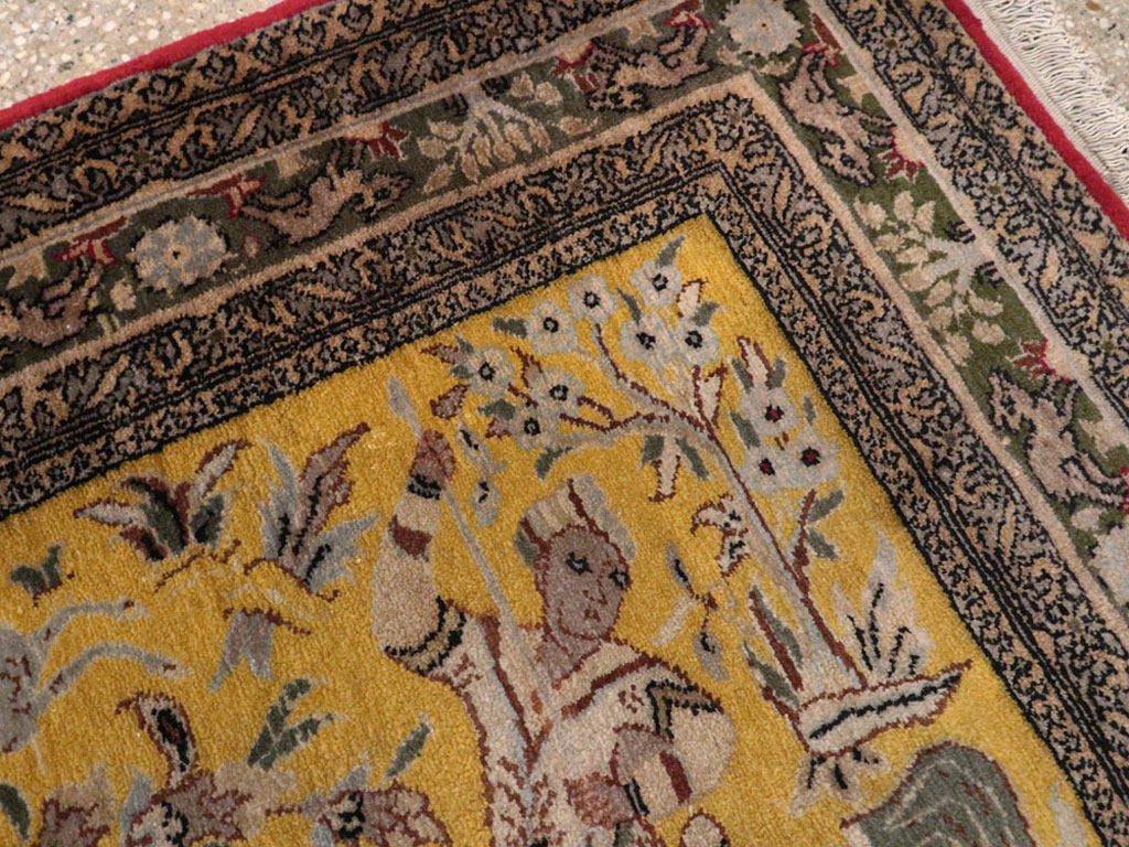 Antique Persian Tabriz Pictorial Rug, No.11841 - Gsblank