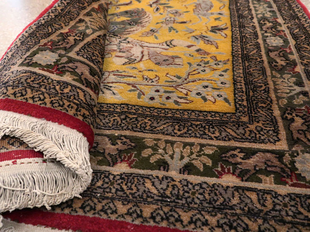 Antique Persian Tabriz Pictorial Rug, No.11841 - Gsblank