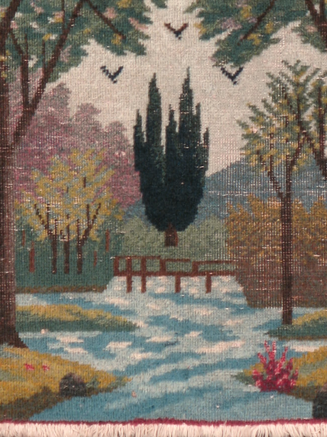 Vintage Persian Tabriz Pictorial Rug, No.11844 - Gsblank