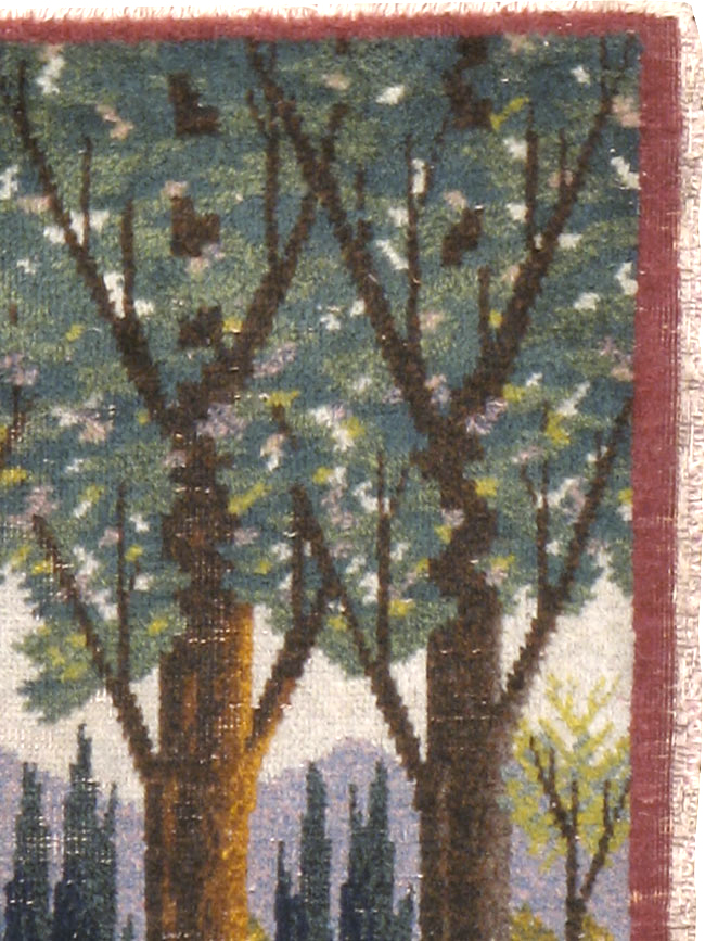 Vintage Persian Tabriz Pictorial Rug, No.11844 - Gsblank