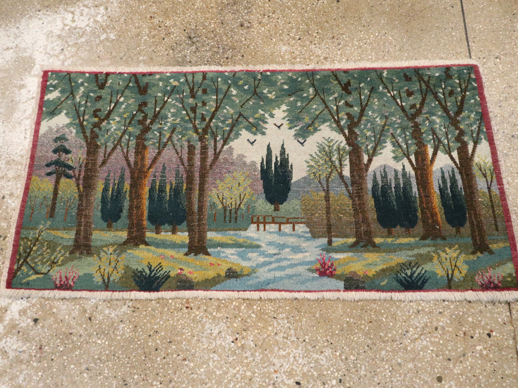 Vintage Persian Tabriz Pictorial Rug, No.11844 - Gsblank