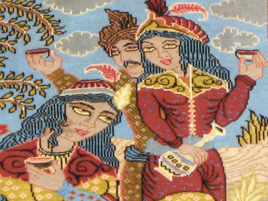 Vintage Persian Tabriz Pictorial Rug (Pair: 2 of 2), No.11846 - Gsblank