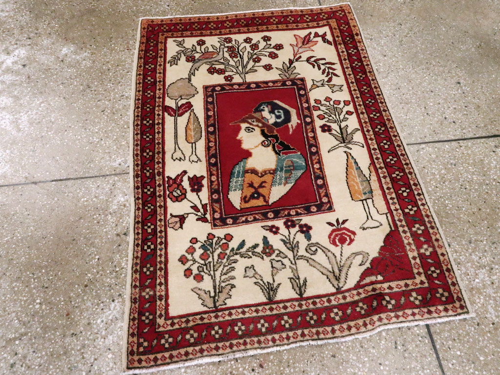 Vintage Persian Tabriz Pictorial Rug (Pair: 1 of 2), No.11849 - Gsblank