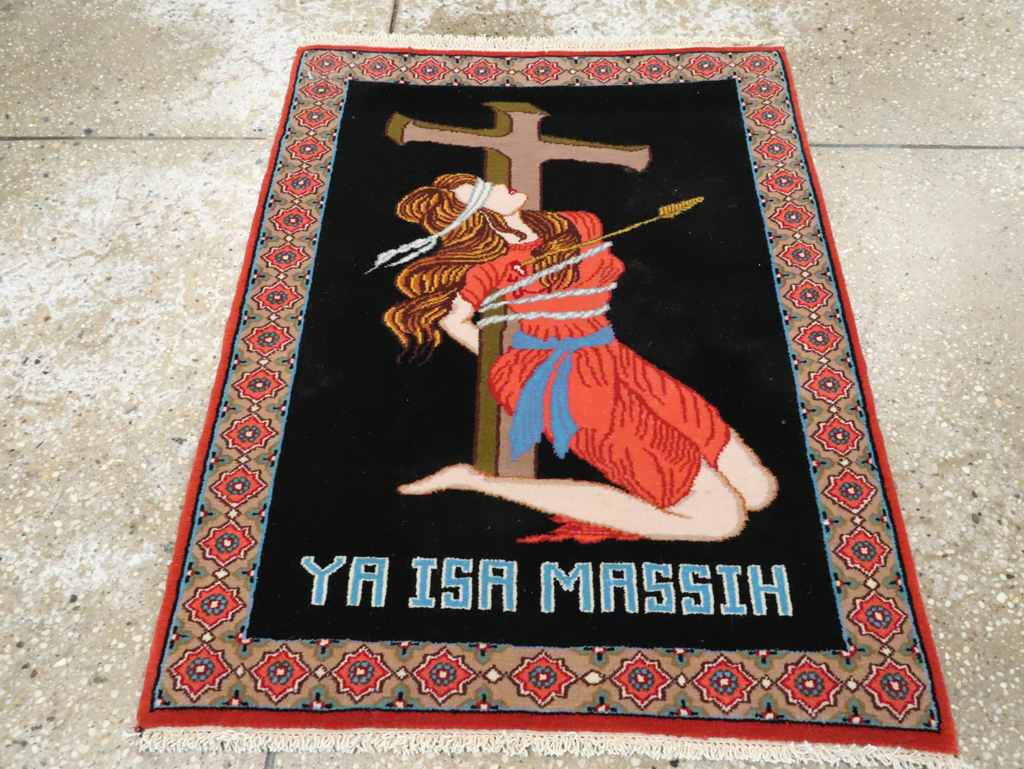 Vintage Persian Tabriz Pictorial Rug (Pair: 1 of 2), No.11853 - Gsblank