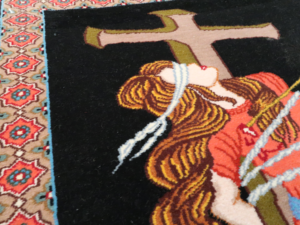 Vintage Persian Tabriz Pictorial Rug (Pair: 1 of 2), No.11853 - Gsblank