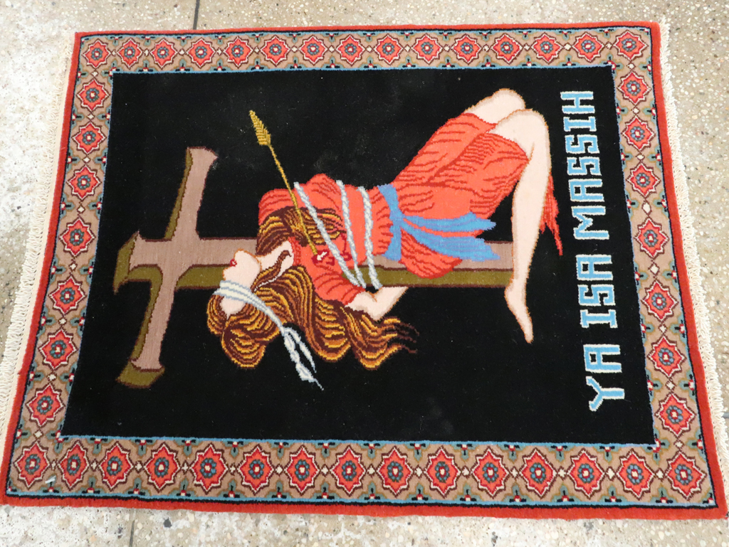 Vintage Persian Tabriz Pictorial Rug (Pair: 1 of 2), No.11853 - Gsblank