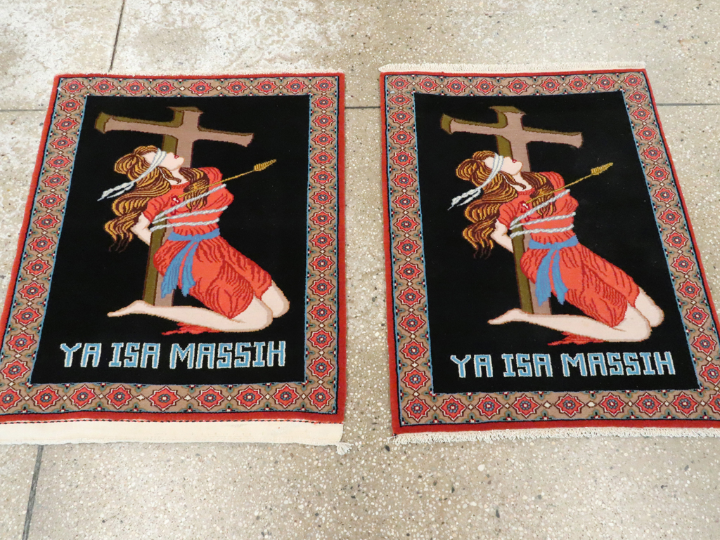 Vintage Persian Tabriz Pictorial Rug (Pair: 1 of 2), No.11853 - Gsblank