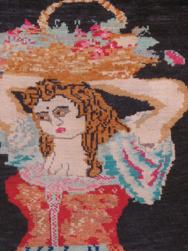 Vintage Caucasian Pictorial Rug, No.11854 - Gsblank