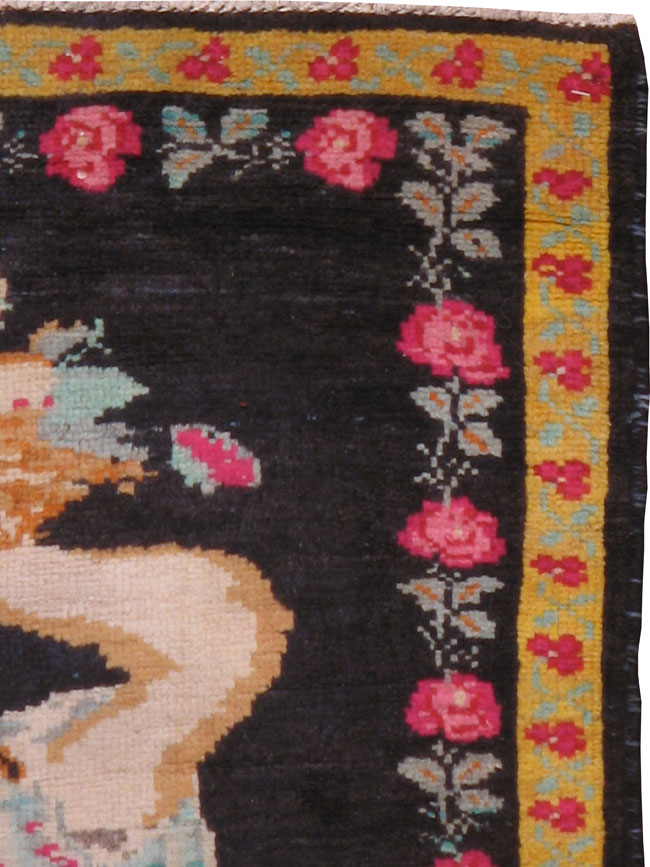 Vintage Caucasian Pictorial Rug, No.11854 - Gsblank