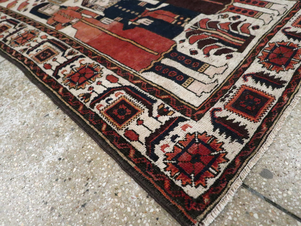 Vintage Persian Pictorial Bakhtiari Rug, No.11856 - Gsblank