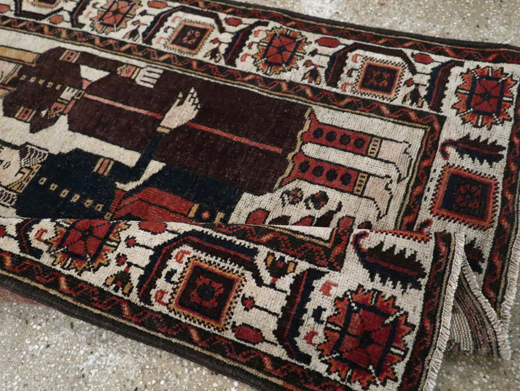 Vintage Persian Pictorial Bakhtiari Rug, No.11856 - Gsblank