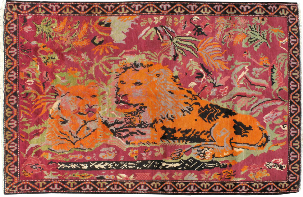 Antique Caucasian Karabagh Pictorial Rug, No.11857 - Gsblank