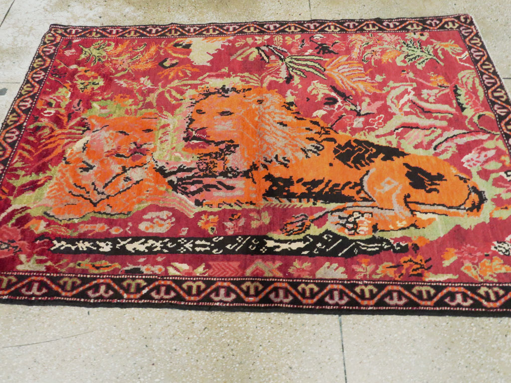 Antique Caucasian Karabagh Pictorial Rug, No.11857 - Gsblank