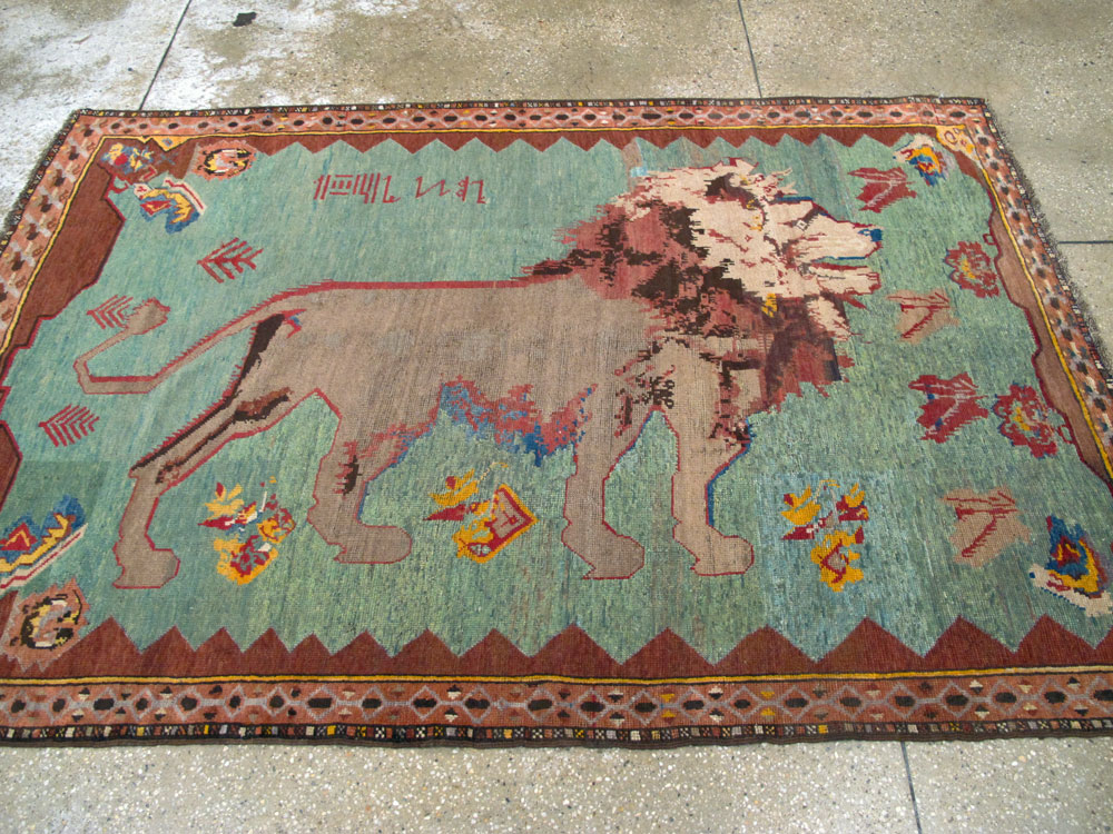 Antique Persian Gabbeh Pictorial Rug, No.11865 - Gsblank