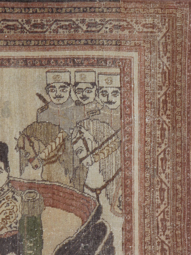 Antique Persian Tabriz Pictorial Rug, No.11873 - Gsblank