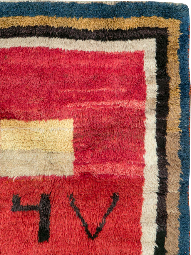 Vintage Persian Gabbeh Square Scatter Rug, No.11884 - Gsblank