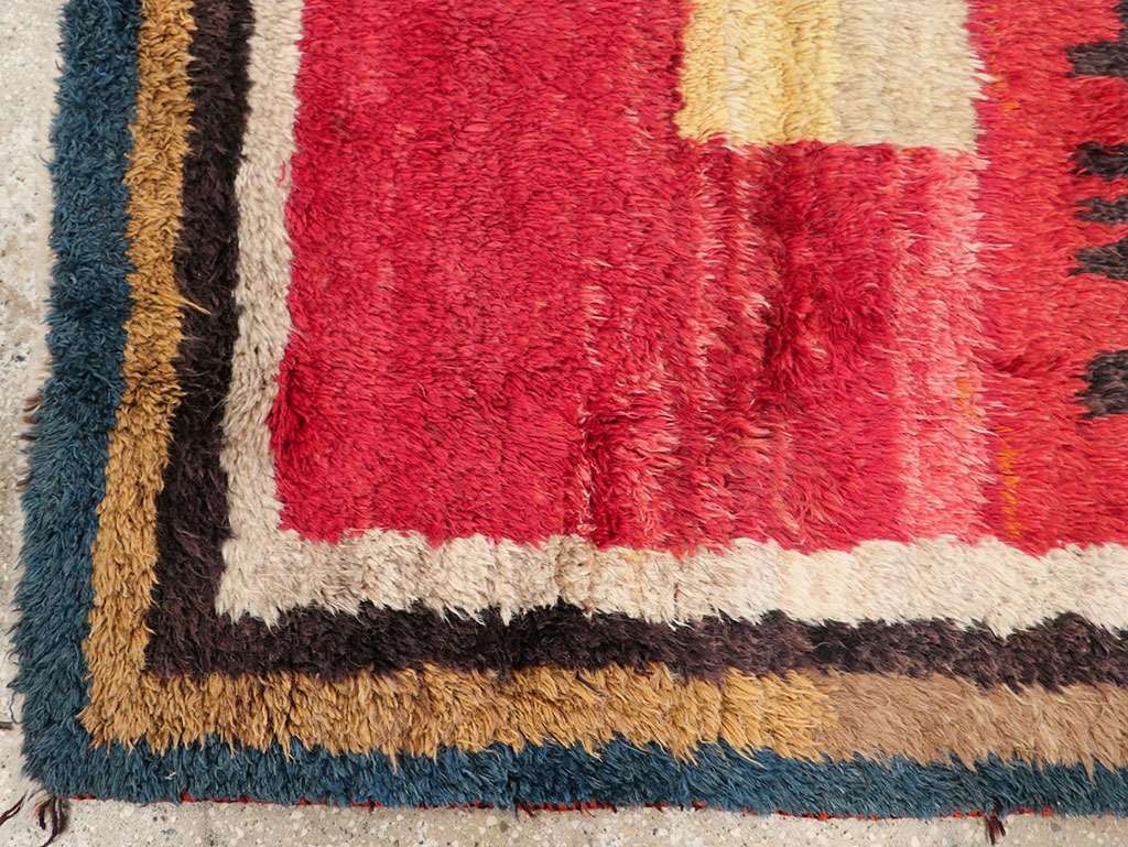 Vintage Persian Gabbeh Square Scatter Rug, No.11884 - Gsblank