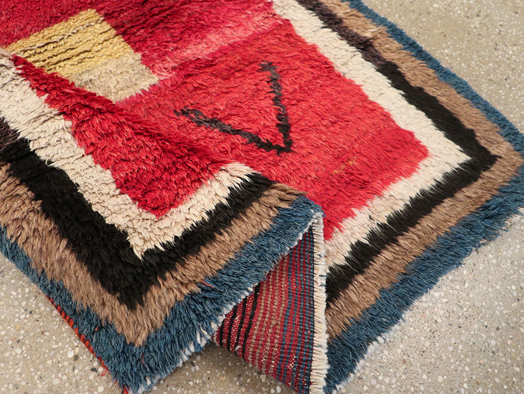 Vintage Persian Gabbeh Square Scatter Rug, No.11884 - Gsblank