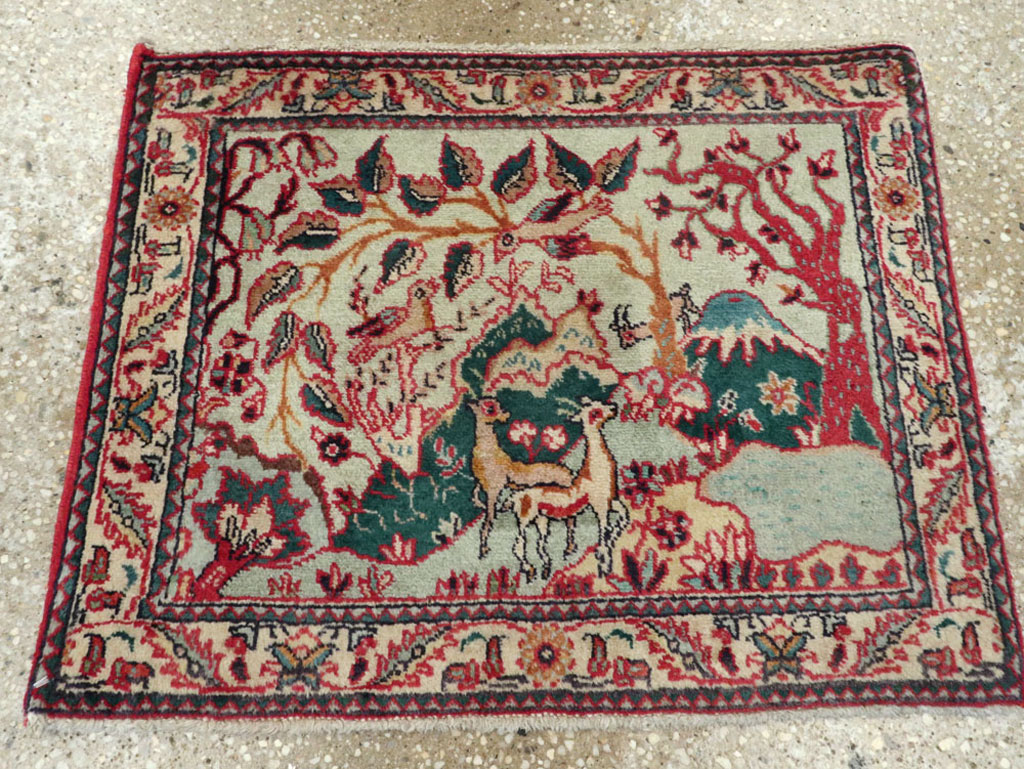 Vintage Persian Tabriz Pictorial Rug (Pair: 2 of 2), No.11915 - Gsblank