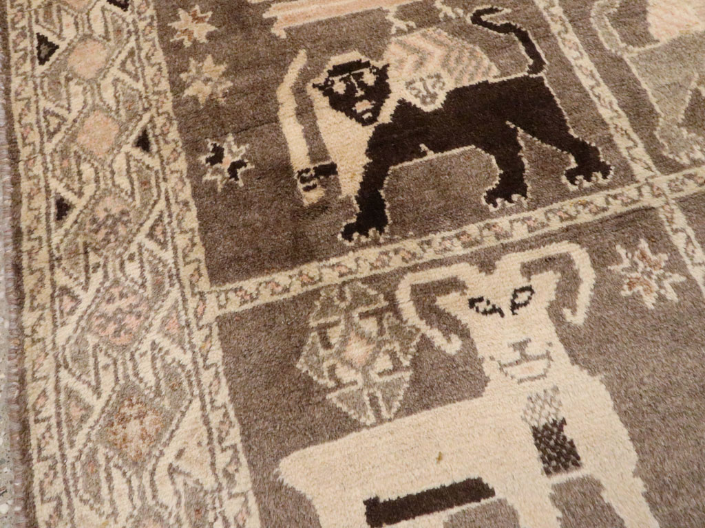 Vintage Gabbeh Pictorial Rug, No.11947 - Gsblank