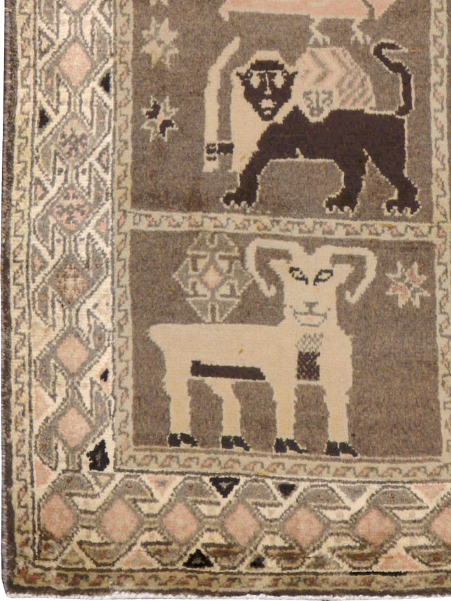 Vintage Gabbeh Pictorial Rug, No.11947 - Gsblank