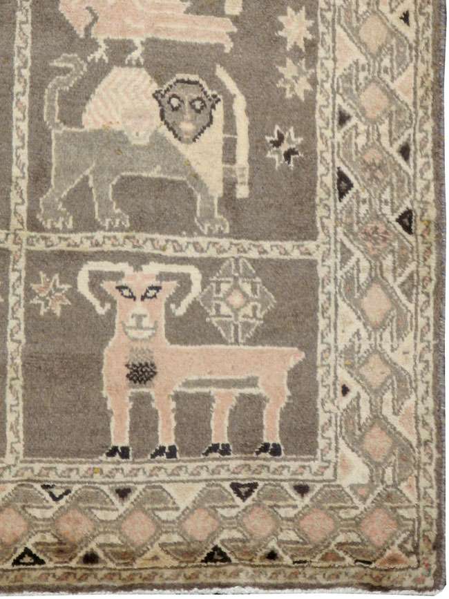 Vintage Gabbeh Pictorial Rug, No.11947 - Gsblank